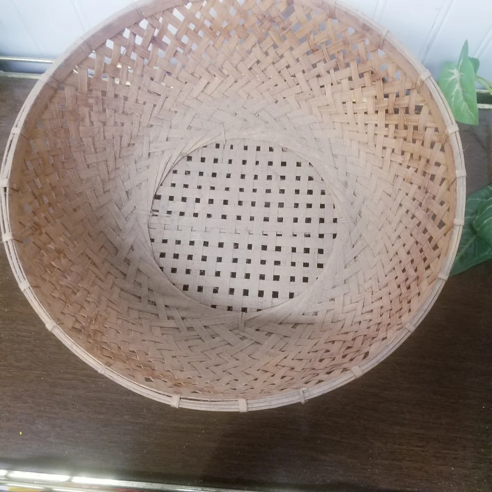 Vintage Woven Bamboo Basket